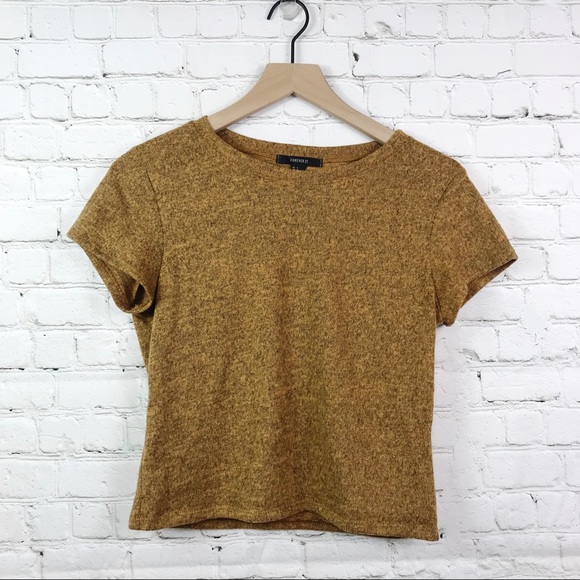 Forever 21 Brown Textured Crop Top - Picture 1 of 3